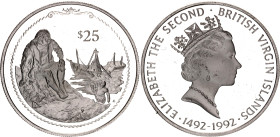 British Virgin Islands 25 Dollars 1992 FM