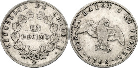 Chile 1 Decimo 1858 So
