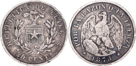 Chile 20 Centavos 1873 So