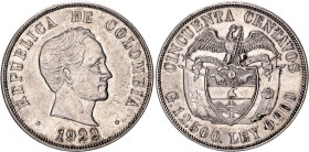 Colombia 50 Centavos 1922