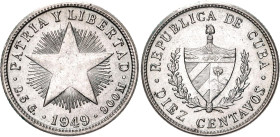 Cuba 10 Centavos 1949