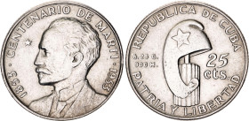 Cuba 25 Centavos 1953