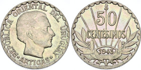 Uruguay 50 Centesimos 1943 So