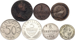 Austria Lot of 7 Coins 1762 - 1961