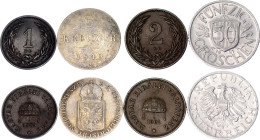 Austria & Hungary Lot of 4 Coins 1849 - 1947