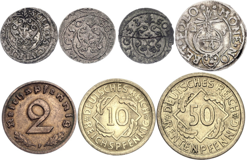 Europe Lot of 7 Coins 1623 -1936

With Silver; VF-XF