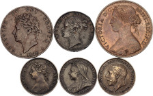 Great Britain Lot of 6 Coins 1826 - 1916
