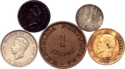 World Lot of 6 Coins 1800 -1963