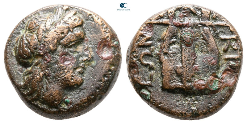 Macedon. Chalkidian League. Olynthos circa 432-348 BC. 
Bronze Æ

15 mm, 4,49...