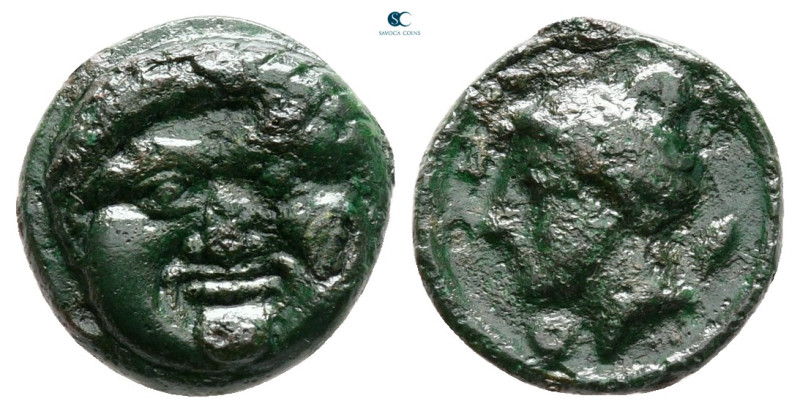 Macedon. Neapolis circa 375-350 BC. 
Bronze Æ

11 mm, 1,44 g



very fine...