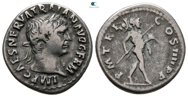 Trajan AD 98-117. Rome
Denarius AR

19 mm, 3,20 g



nearly very fine