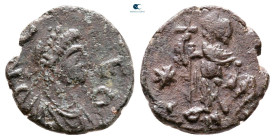 Leo I AD 457-474. Uncertain mint. Nummus Æ