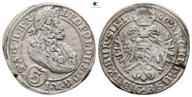 Austria. Holy Roman Empire, Brieg (Poland). Leopold I of Habsburg AD 1657-1705. 3 Kreuzer AR