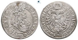 Austria. Holy Roman Empire, Brieg (Poland). Leopold I of Habsburg AD 1657-1705. 3 Kreuzer AR