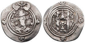 Drachm AR
Sasanian Kingdom, AY (Ērān-xvarrah-Šābuhr [Susa] mint), Khusro II (591-628), dated 6 (AD 595/596)
29 mm, 3,28 g
