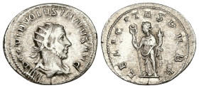Antoninianus AR
Volusian, AD 251-253, Rome, IMP C C VIB VOLVSIANVS AVG. Bust of Volusian, radiate, draped, cuirassed, right, FELICITAS PVBL. Felicita...