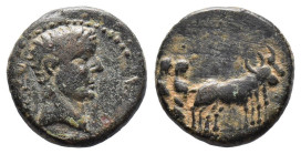 Bronze Æ
Macedon, Philippi, Augustus, (27 BC - AD 14), Bare head to right, of Augustus, AVG behind / two colonists plowing with two oxen
17 mm, 4,05...