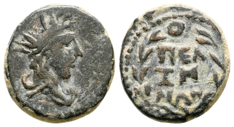 Bronze Æ
Phrygia, Peltai, Pseudo-autonomous issue, AD 138-192
16 mm, 2,72 g