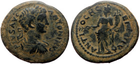 Bronze Æ
Pisidia, Antioch, Caracalla, 198-217 AD, ANTONINVS PIVS AVG, Draped, cuirassed and laureate bust r. / ANTIOCH GEN COL CA. Genius standing fa...