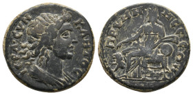 Bronze Æ
Phrygia, Prymnessus, Pseudo-autonomous, Time of Septimius Severus to Caracalla, IEPA CYNKΛHTOC, Laureate and draped bust of the senate right...