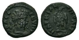 Bronze Æ
Septimius Severus (193-211), Moesia Inferior, Nicopolis ad Istrum, Laureate head r. R/ Eagle standing facing, head r., holding wreath in bea...