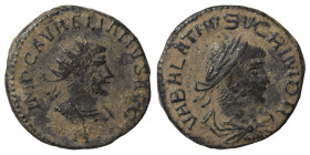 Antoninianus Æ
Aurelian, with Vabalathus (270-275) Antioch, IMP C AVRELIANVS AVG, Radiate and cuirassed bust of Aurelian right / VABALATHVS V C R IM ...