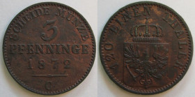 3 Pfennige 1872 C