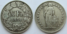 1/2 Frank AR
Switzerland, 1934