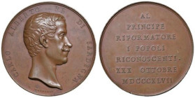 Carlo Alberto Re di Sardegna (1798-1849) Medaglia 1847 Riforme Liberali I Popoli Riconoscenti Opus: Gaspare Galeazzi Camozzi 800 - Martini-Turricchia ...