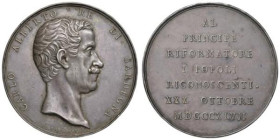 Carlo Alberto Re di Sardegna (1798-1849) Medaglia 1847 Riforme Liberali I Popoli Riconoscenti Opus: Gaspare Galeazzi Camozzi 800 - Martini-Turricchia ...