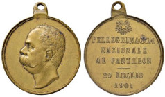 Medaglie dei Savoia - Umberto I (1878-1900) Medaglia 1901 pellegrinaggio Nazionale al Pantheon in occasione del 1° anniversario della morte di Umberto...
