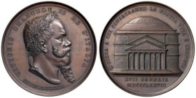 Vittorio Emanuele II (1861-1878) Medaglia 1878 Sepoltura al Pantheon I funerali di Vittorio Emanuele II Opus: Moscetti Camozzi-Vertova n. 1633 AE (g 1...