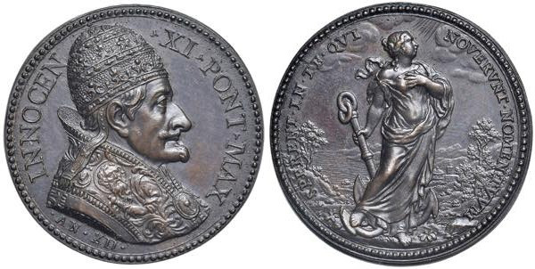 Innocenzo XI (1676-1689) Medaglia 1688 A. XII Per le Vittorie della Lega Santa O...