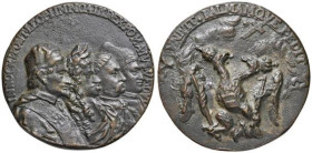 Innocenzo XI (1676-1689) Medaglia fusa 1683 Innocenxo XI, l'imperatore Leopoldo I, il re Giovanni III di Polonia, e Marcantonio Giustiniani, doge di V...