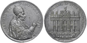 Clemente XIII (1758-1769) Medaglia 1733 A. III Basilica di San Giovanni Opus: Hamerani Börner n. 1346 - Patrignani n. 19a. Metallo argentato (g 138 - ...