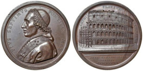 Pio VII (1800-1823) Medaglia 1807 Roma Prospetto del Colosseo Coniazione straordinaria Opus: Tommaso Mercandetti Turricchia n. 548 AE (g 134 - Ø 68 mm...