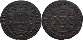 Brazil
D. Pedro II - Ae XX Réis 1697 PPPP Porto
AG: 03.05 15,43g
Good Fine

Brazil
D. Pedro II - Ae XX Réis de 1697 PPPP Porto
AG: 03.05 15,43g...