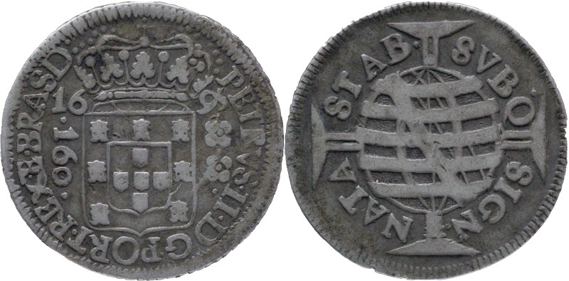 Brazil
D. Pedro II - AR 160 Réis Bahia 1695 Small Crown
AG: 15.02 4,55g
Good ...