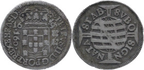 Brazil
D. Pedro II - AR 160 Réis Bahia 1695 Small Crown
AG: 15.02 4,55g
Good Fine

Brazil
D. Pedro II - AR 160 Réis Bahia 1695 Coroa Pequena
AG...