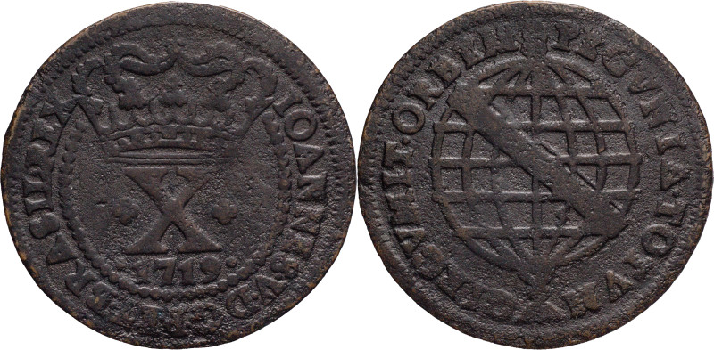 Brazil
D. João V - Ae X Réis Lisboa 1719
AG: 03.05 7,37g
Fine

Brazil
D. J...