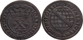Brazil
D. João V - Ae X Réis Lisboa 1719
AG: 03.05 7,37g
Fine

Brazil
D. João V - Ae X Réis Lisboa 1719
AG: 03.05 7,37g
BC