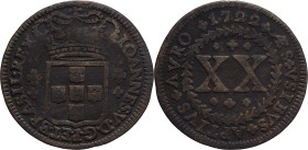 Brazil
D. João V - Ae XX Réis Lisboa 1722
AG: 13.01 6,98g
Fine

Brazil
D. João V - Ae XX Réis Lisboa 1722
AG: 13.01 6,98g
BC-