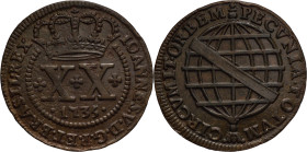 Brazil
D. João V - Ae XX Réis Lisboa 1735
AG: 10.01 14,37g
Good Fine

Brazil
D. João V - Ae XX Réis Lisboa 1735
AG: 10.01 14,37g
BC+