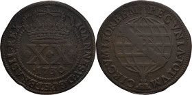 Brazil
D. João V - Ae XX Réis Bahia 1730
AG: 14.02 16,02g
Fine

Brazil
D. João V - Ae XX Réis Bahia 1730
AG: 14.02 16,02g
BC