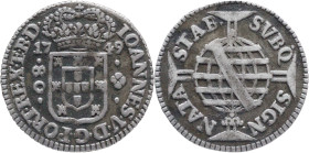 Brazil
D. João V - 80 RéisLisboa 1749
AG: 18.01 2,37g
Very Fine

Brazil
D. João V - AR 80 Réis Lisboa 1749
AG: 18.01 2,37g
MBC