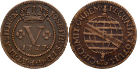 Brazil
D. José I - Ae V Réis Rio de Janeiro 1777
AG: 06.15 3,81g
Very Fine

Brazil
D. José I - Ae V Réis Rio de Janeiro 1777
AG: 06.15 3,81g
M...