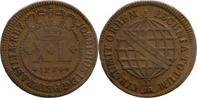 Brazil
D. José I - Ae XL Réis Lisboa 1774
AG: 21.01 28,90g
Good Very Fine 

Brazil
D. José I - Ae XL Réis Lisboa 1774
AG: 21.01 28,90g
MBC+...