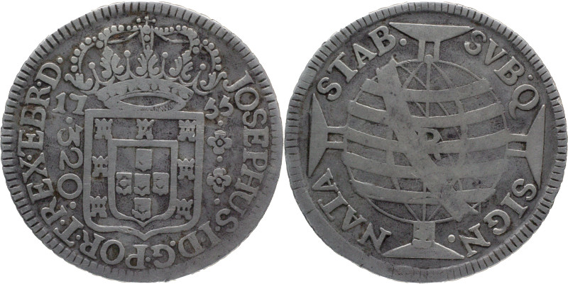 Brazil
D. José I - AR 320 Réis Rio de Janeiro 1755
AG: 47.08 8,86g
Good Fine...