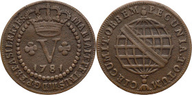 Brazil
D. Maria I e Pedro III - Ae V Réis Lisboa 1781
AG: 01.03 3,71g
Verry Fine

Brazil
D. Maria I e Pedro III - Ae V Réis Lisboa 1781
AG: 01....