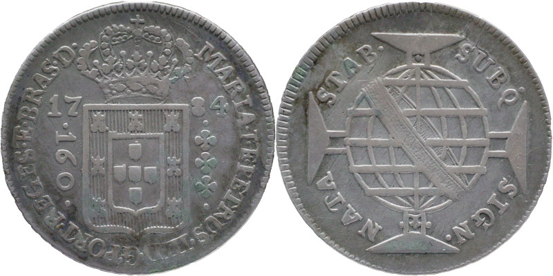 Brazil
D. Maria I e Pedro III - AR 160 Réis Lisboa 1784
AG: 10.06 4,52g
Good ...